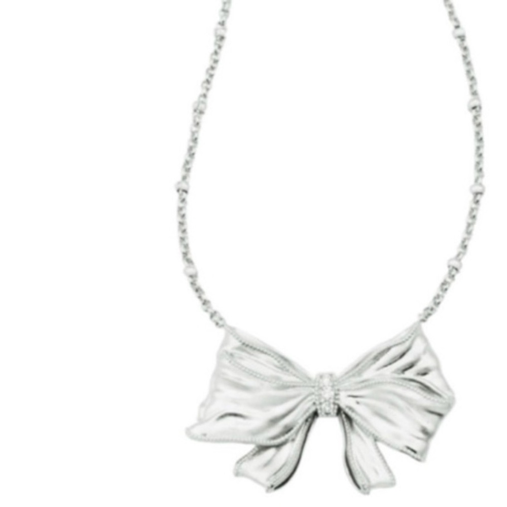 Kendra Scott X LoveShackFancy Silver Bow statement Necklace